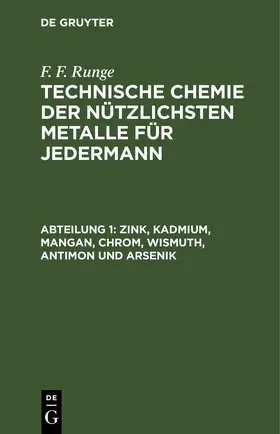 Runge |  Zink, Kadmium, Mangan, Chrom, Wismuth, Antimon und Arsenik | eBook | Sack Fachmedien