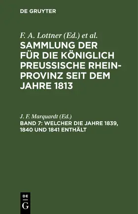 Marquardt |  Welcher die Jahre 1839, 1840 und 1841 enthält | eBook | Sack Fachmedien