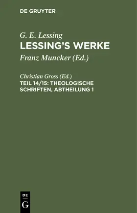 Gross |  Theologische Schriften, Abtheilung 1 | Buch |  Sack Fachmedien