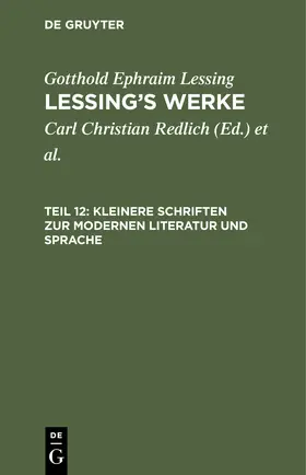 Redlich |  Kleinere Schriften zur modernen Literatur und Sprache | Buch |  Sack Fachmedien