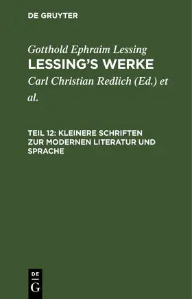 Redlich |  Kleinere Schriften zur modernen Literatur und Sprache | eBook | Sack Fachmedien
