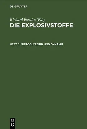 Escales |  Nitroglyzerin und Dynamit | eBook | Sack Fachmedien