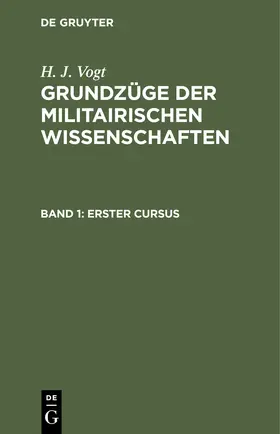 Vogt | Erster Cursus | Buch | 978-3-11-243295-2 | sack.de