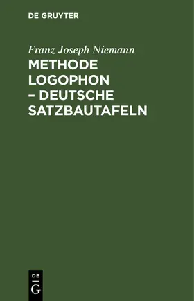 Niemann |  Methode Logophon – Deutsche Satzbautafeln | eBook | Sack Fachmedien