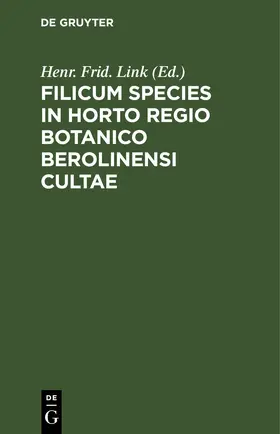 Link | Filicum Species in Horto Regio Botanico Berolinensi Cultae | E-Book | www.sack.de
