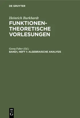 Faber | Algebraische Analysis | Buch | 978-3-11-244153-4 | sack.de