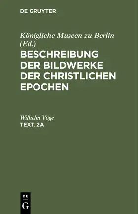 Vöge |  Text | Buch |  Sack Fachmedien