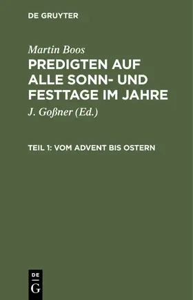 Boos / Goßner |  Vom Advent bis Ostern | Buch |  Sack Fachmedien