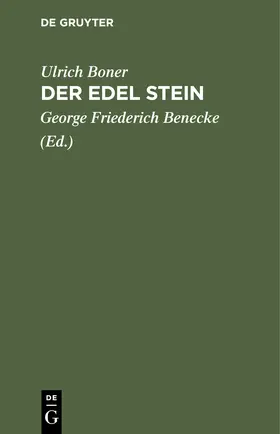 Boner / Benecke | Der Edel Stein | Buch | 978-3-11-244545-7 | www.sack.de