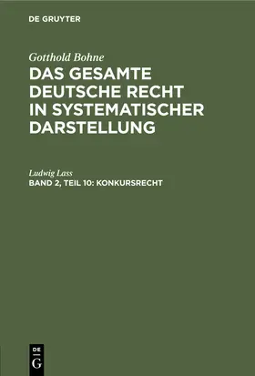 Lass | Konkursrecht | Buch | 978-3-11-244569-3 | www.sack.de