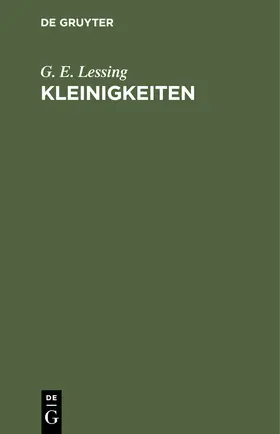 Lessing |  Kleinigkeiten | Buch |  Sack Fachmedien