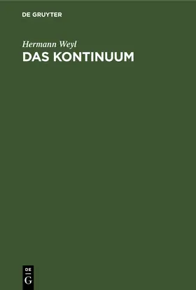 Weyl | Das Kontinuum | E-Book | www.sack.de
