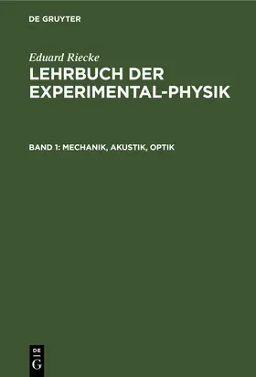 Riecke | Mechanik, Akustik, Optik | E-Book | www.sack.de