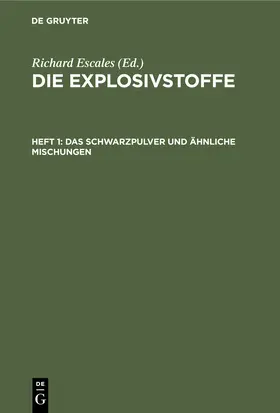 Escales |  Das Schwarzpulver und ähnliche Mischungen | Buch |  Sack Fachmedien