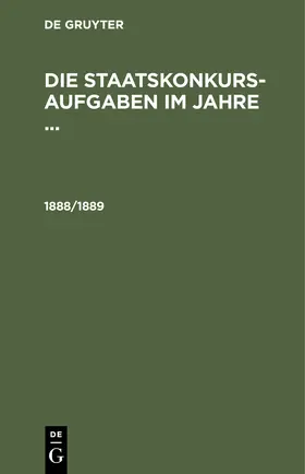  1888/1889 | eBook | Sack Fachmedien
