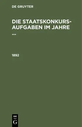 Degruyter |  1892 | Buch |  Sack Fachmedien