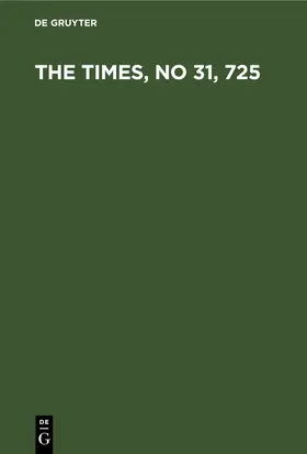 Landmann | The Times, No 31, 725 | E-Book | sack.de
