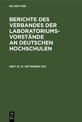 15. September 1913 | eBook | Sack Fachmedien