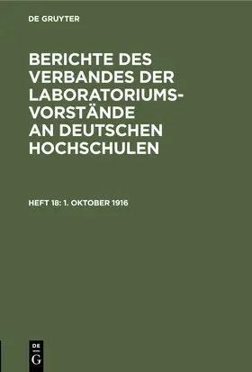 Degruyter |  1. Oktober 1916 | Buch |  Sack Fachmedien