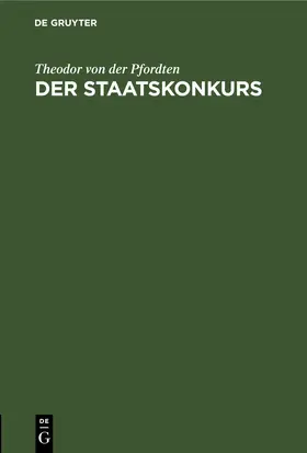 Pfordten |  Der Staatskonkurs | eBook | Sack Fachmedien