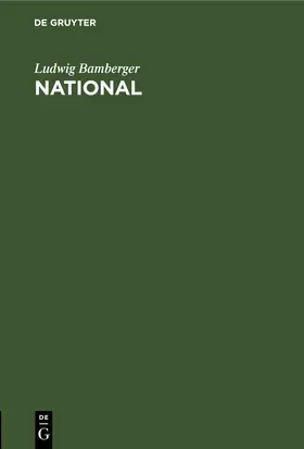 Bamberger |  National | eBook | Sack Fachmedien