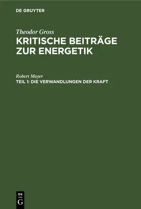 Mayer |  Die Verwandlungen der Kraft | eBook | Sack Fachmedien