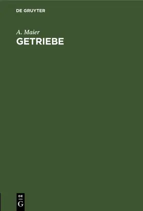 Maier |  Getriebe | eBook | Sack Fachmedien