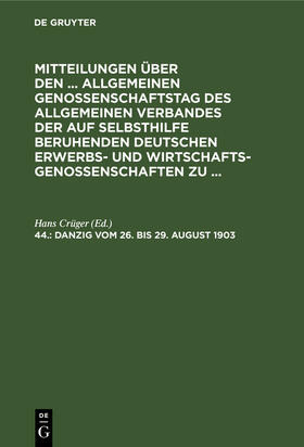 Crüger | Danzig, vom 26. bis 29. August 1903 | E-Book | sack.de