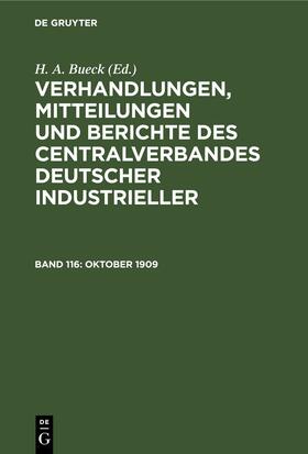 Bueck | Oktober 1909 | Buch | 978-3-11-246765-7 | sack.de