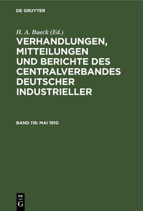 Bueck | Mai 1910 | Buch | 978-3-11-246773-2 | sack.de