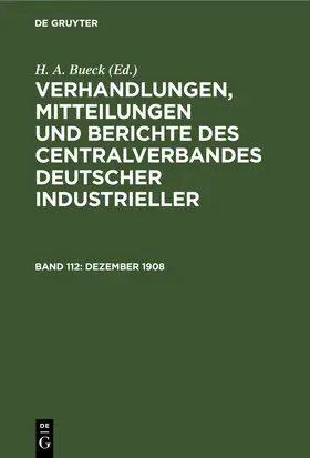 Bueck |  Dezember 1908 | eBook | Sack Fachmedien