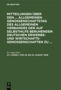 Crüger |  Cassell, vom 20. bis 24. August 1906. | Buch |  Sack Fachmedien