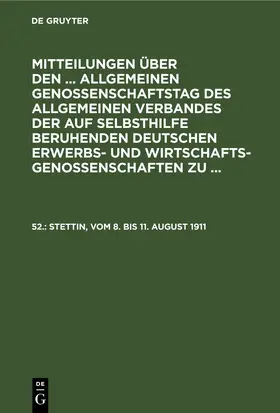  Stettin, vom 8. bis 11. August 1911 | eBook | Sack Fachmedien