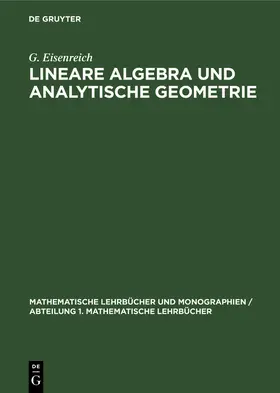 Eisenreich |  Lineare Algebra und analytische Geometrie | Buch |  Sack Fachmedien