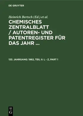 Degruyter |  1962, Teil II: L - Z | Buch |  Sack Fachmedien
