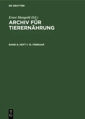 Mangold | 15. Februar | Buch | 978-3-11-247727-4 | www.sack.de