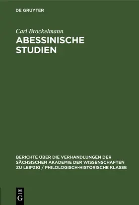 Brockelmann | Abessinische Studien | Buch | 978-3-11-248239-1 | www.sack.de