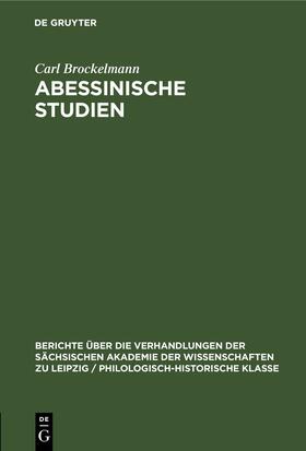 Brockelmann | Abessinische Studien | Buch | 978-3-11-248239-1 | sack.de