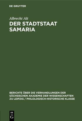 Alt |  Der Stadtstaat Samaria | eBook | Sack Fachmedien