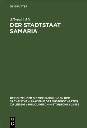 Alt | Der Stadtstaat Samaria | E-Book | www.sack.de