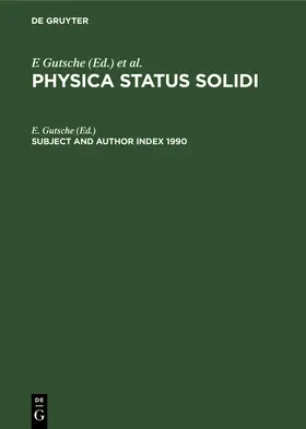 Gutsche | Subject and Author Index 1990 | Buch | 978-3-11-248395-4 | www.sack.de