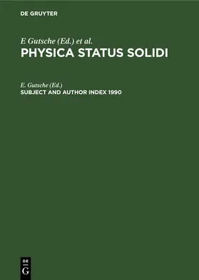 Gutsche |  Subject and Author Index 1990 | eBook | Sack Fachmedien