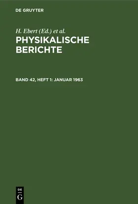 Ebert / Weidemann | Januar | Buch | 978-3-11-248575-0 | www.sack.de