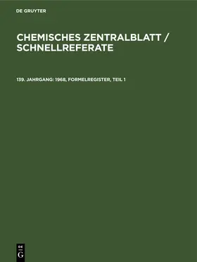 Bertsch / Klemm |  1968, Formelregister, Teil 1 | Buch |  Sack Fachmedien