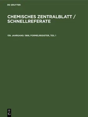 Bertsch / Klemm |  1968, Formelregister, Teil 1 | eBook | Sack Fachmedien