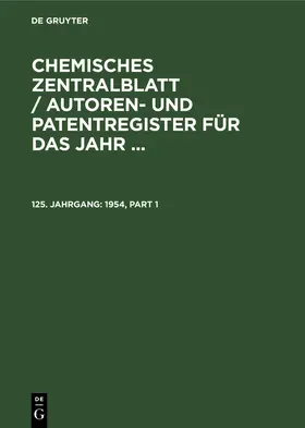 Degruyter |  1954 | Buch |  Sack Fachmedien