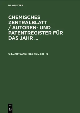 Degruyter |  1963, Teil 2: H - O | Buch |  Sack Fachmedien