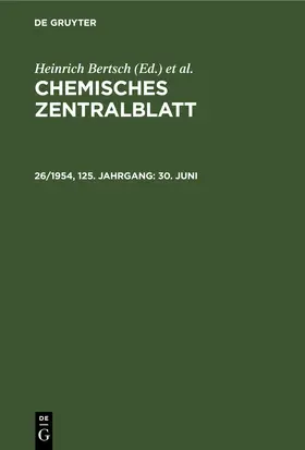 Bertsch / Pflücke / Klemm | 30. Juni | Buch | 978-3-11-249277-2 | www.sack.de