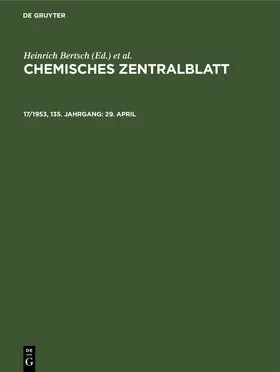 Bertsch / Klemm / Pflücke | 29. April | Buch | 978-3-11-249283-3 | www.sack.de