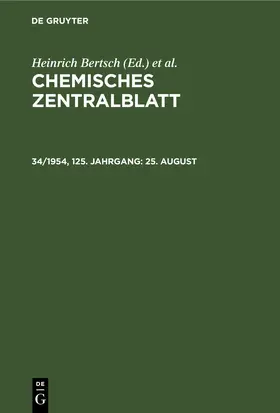 Bertsch / Pflücke / Klemm | 25. August | Buch | 978-3-11-249381-6 | www.sack.de